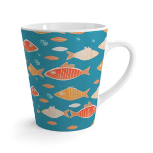 Colorful Fishes Latte Mug with Rounded Corners - Dipaliz - 12oz - Mugs