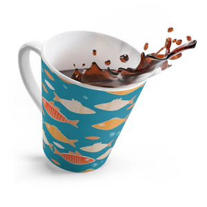 Colorful Fishes Latte Mug with Rounded Corners - Dipaliz - 12oz - Mugs
