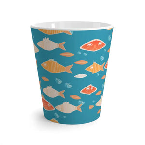 Colorful Fishes Latte Mug with Rounded Corners - Dipaliz - 12oz - Mugs