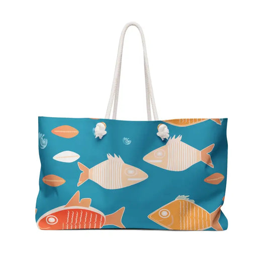 Polyester Weekender Bag - Water Pattern Vibes | Dipaliz - 24’’ × 13’’ - Tote Bags