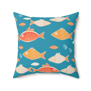 Vibrant Fishes Throw Pillow - Polyester Square - Dipaliz - Pillows