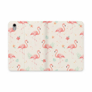 Dipaliz Flamingo Pattern Tablet Folio Case Vegan Leather - Computer Accessories