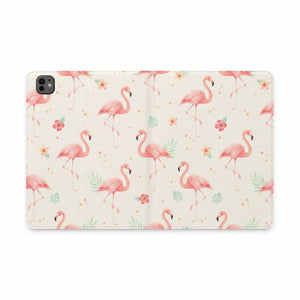 Dipaliz Flamingo Pattern Tablet Folio Case Vegan Leather - Computer Accessories