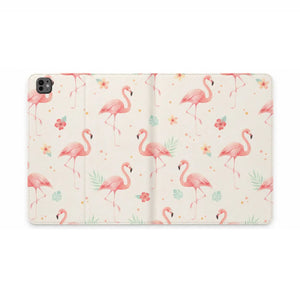 Dipaliz Flamingo Pattern Tablet Folio Case Vegan Leather - Computer Accessories