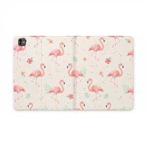 Dipaliz Flamingo Pattern Tablet Folio Case Vegan Leather - Computer Accessories