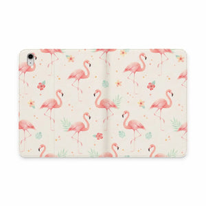 Dipaliz Flamingo Pattern Tablet Folio Case Vegan Leather - Computer Accessories