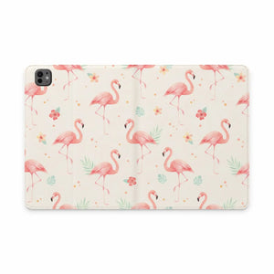 Dipaliz Flamingo Pattern Tablet Folio Case Vegan Leather - Computer Accessories