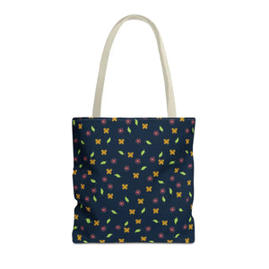Flowers Tote Bag - All Over Print Butterfly Design - Dipaliz - 16’’ × / Beige - Bags