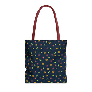 Flowers Tote Bag - All Over Print Butterfly Design - Dipaliz - 16’’ × / Red - Bags