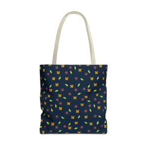 Flowers Tote Bag - All Over Print Butterfly Design - Dipaliz - 18’’ × / Beige - Bags