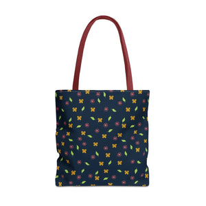Flowers Tote Bag - All Over Print Butterfly Design - Dipaliz - 18’’ × / Red - Bags