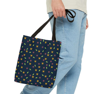 Flowers Tote Bag - All Over Print Butterfly Design - Dipaliz - Bags