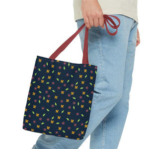 Flowers Tote Bag - All Over Print Butterfly Design - Dipaliz - Bags