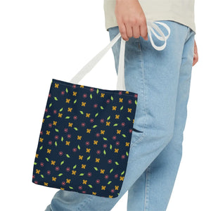 Flowers Tote Bag - All Over Print Butterfly Design - Dipaliz - Bags