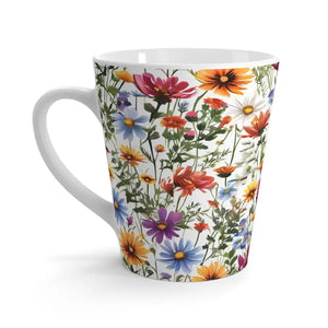 Latte Mug - Floral Ceramic Coffee Cup - Dipaliz - 12oz - Mugs