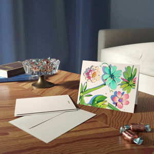 Elegant Floral Blank Greeting Cards - Uncoated Paper - Dipaliz - & Note