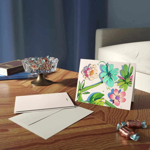 Elegant Floral Blank Greeting Cards - Uncoated Paper - Dipaliz - & Note