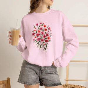 Dipaliz Floral Bouquet Crewneck Sweatshirt Cotton - Sweatshirts