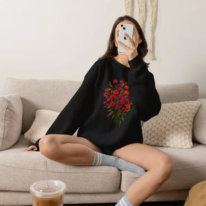Dipaliz Floral Bouquet Crewneck Sweatshirt Cotton - Sweatshirts