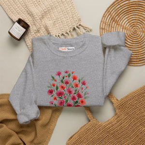 Dipaliz Floral Bouquet Crewneck Sweatshirt Cotton - Sweatshirts
