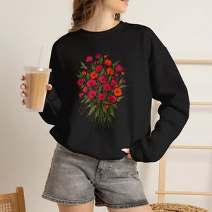 Dipaliz Floral Bouquet Crewneck Sweatshirt Cotton - Sweatshirts