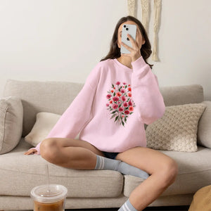 Dipaliz Floral Bouquet Crewneck Sweatshirt Cotton - Sweatshirts