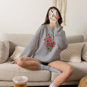 Dipaliz Floral Bouquet Crewneck Sweatshirt Cotton - Sweatshirts