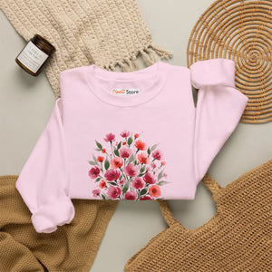 Dipaliz Floral Bouquet Crewneck Sweatshirt Cotton - Sweatshirts