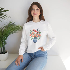 Dipaliz Floral Bouquet Crewneck Sweatshirt Cotton - Sweatshirts