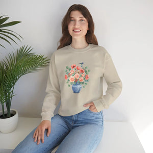 Dipaliz Floral Bouquet Crewneck Sweatshirt Cotton - Sweatshirts