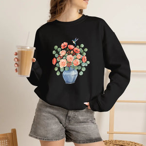 Dipaliz Floral Bouquet Crewneck Sweatshirt Cotton - Sweatshirts