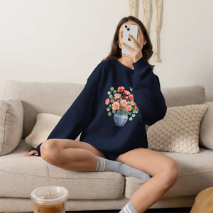 Dipaliz Floral Bouquet Crewneck Sweatshirt Cotton - Sweatshirts