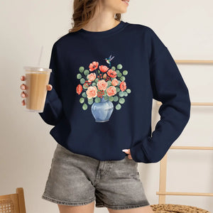 Dipaliz Floral Bouquet Crewneck Sweatshirt Cotton - Sweatshirts