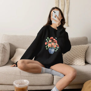 Dipaliz Floral Bouquet Crewneck Sweatshirt Cotton - Sweatshirts