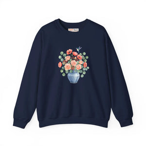 Dipaliz Floral Bouquet Crewneck Sweatshirt Cotton - Sweatshirts