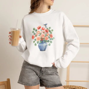 Dipaliz Floral Bouquet Crewneck Sweatshirt Cotton - Sweatshirts