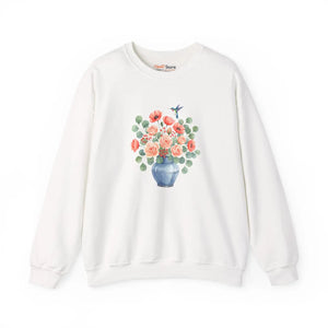 Dipaliz Floral Bouquet Crewneck Sweatshirt Cotton - Sweatshirts