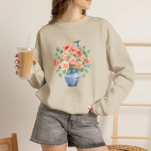 Dipaliz Floral Bouquet Crewneck Sweatshirt Cotton - Sweatshirts