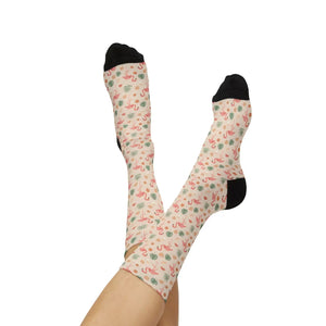 Dipaliz Floral Dainty Crew Socks Fleece Lined Sublimation