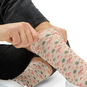 Dipaliz Floral Dainty Crew Socks Fleece Lined Sublimation