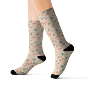 Dipaliz Floral Dainty Crew Socks Fleece Lined Sublimation