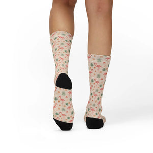 Dipaliz Floral Dainty Crew Socks Fleece Lined Sublimation