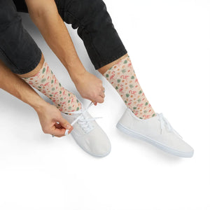 Dipaliz Floral Dainty Crew Socks Fleece Lined Sublimation