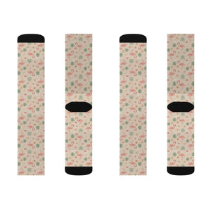 Dipaliz Floral Dainty Crew Socks Fleece Lined Sublimation