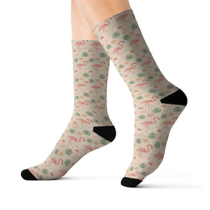 Dipaliz Floral Dainty Crew Socks Fleece Lined Sublimation