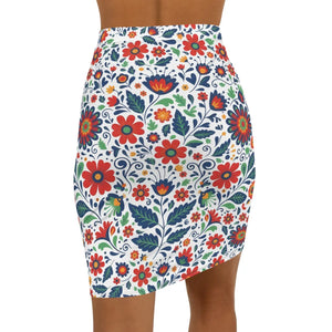 Dipaliz Floral Folk Pencil Skirt Slim Fit Everyday Wear - Skirts