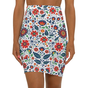 Dipaliz Floral Folk Pencil Skirt Slim Fit Everyday Wear - Skirts