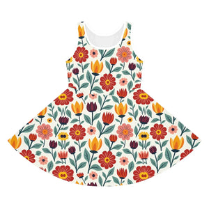 Floral Girls Sleeveless Sundress – Summer - Dipaliz - Dresses