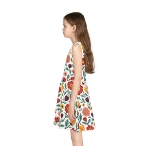 Floral Girls Sleeveless Sundress – Summer - Dipaliz - Dresses