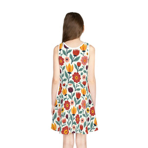 Floral Girls Sleeveless Sundress – Summer - Dipaliz - Dresses